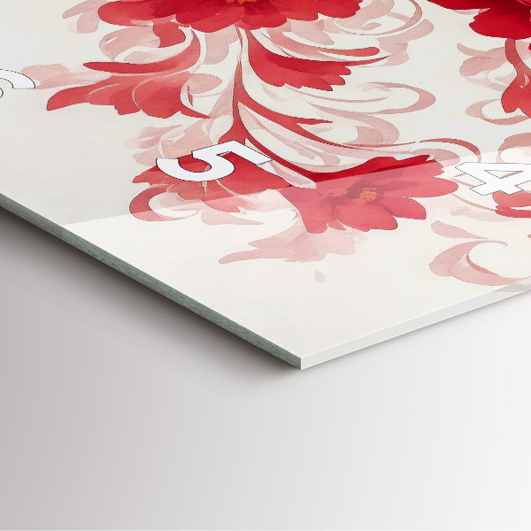 Štvorcové hodiny Červené kvety