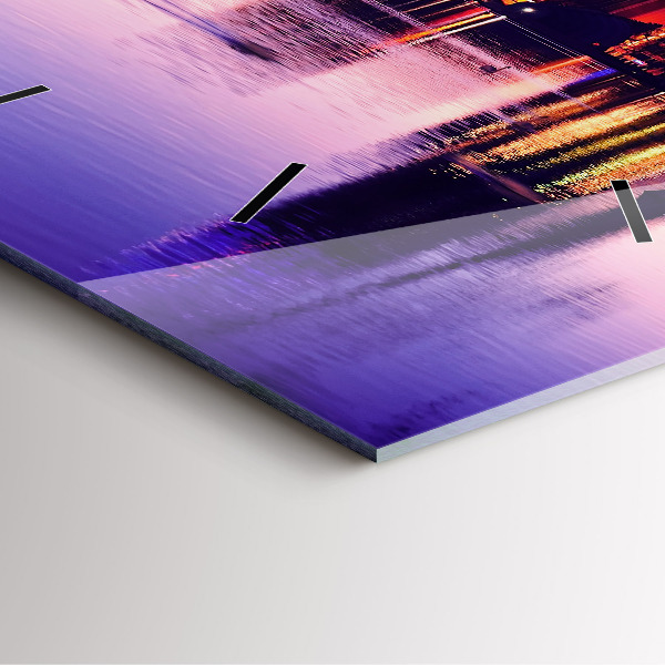 Štvorcové hodiny Večerná panoráma mesta