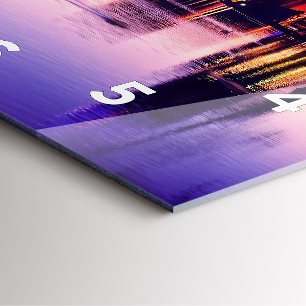 Štvorcové hodiny Večerná panoráma mesta