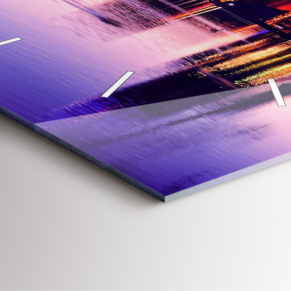 Štvorcové hodiny Večerná panoráma mesta