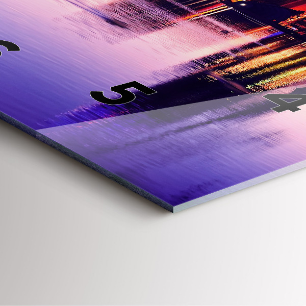 Štvorcové hodiny Večerná panoráma mesta