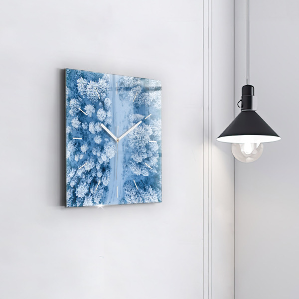 Štvorcové hodiny Les z dronu