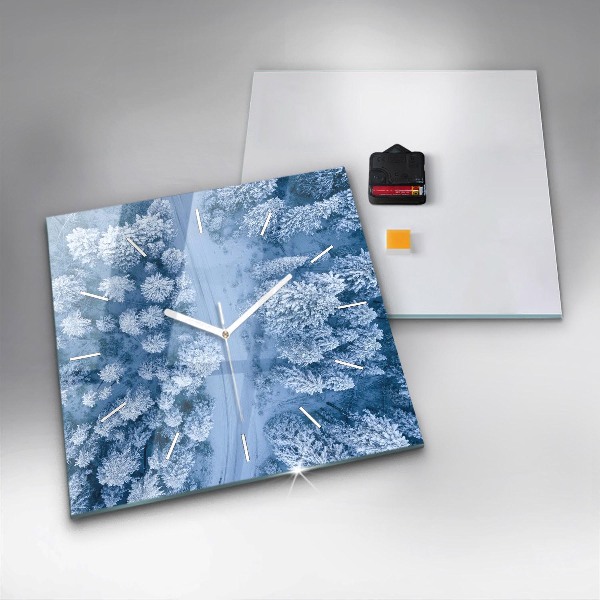 Štvorcové hodiny Les z dronu