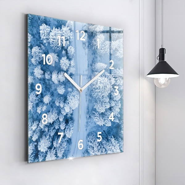 Štvorcové hodiny Les z dronu