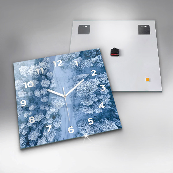 Štvorcové hodiny Les z dronu