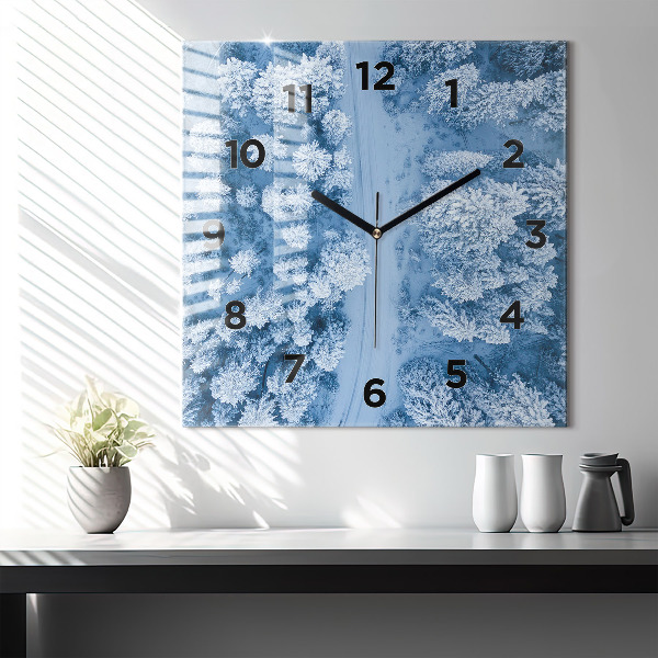 Štvorcové hodiny Les z dronu