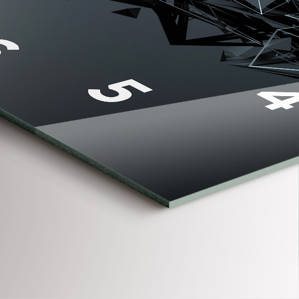 Štvorcové hodiny Čierna abstrakcia