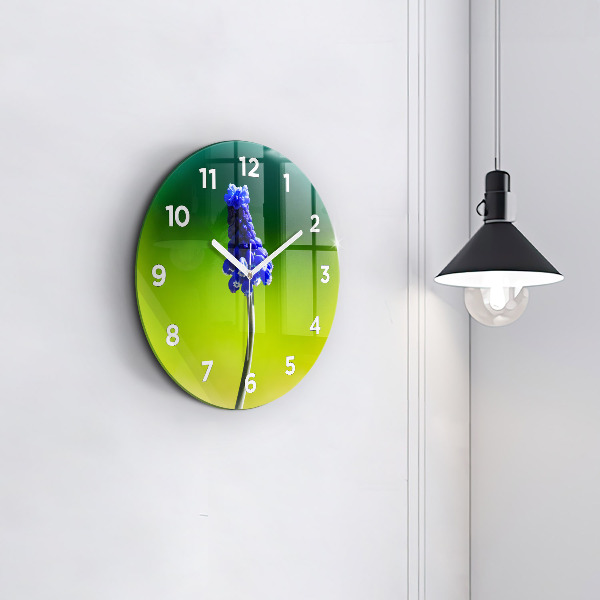 Okrúhle hodiny Modré kvety