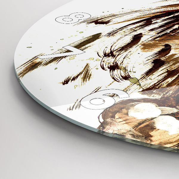 Okrúhle hodiny Ilustrácia hnedého leva