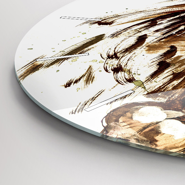 Okrúhle hodiny Ilustrácia hnedého leva