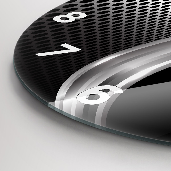 Okrúhle hodiny Black metalová abstrakcia