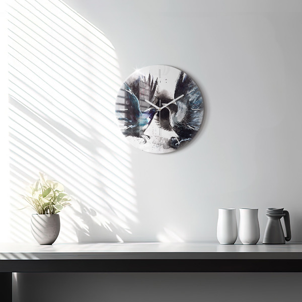 Okrúhle hodiny Maľované vtáky