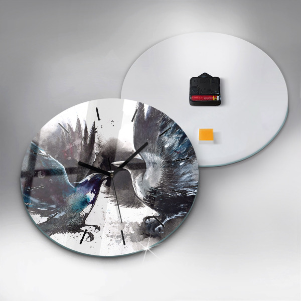 Okrúhle hodiny Maľované vtáky