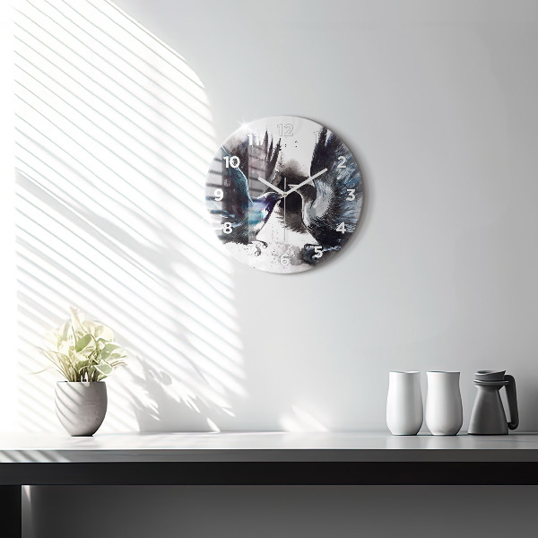 Okrúhle hodiny Maľované vtáky