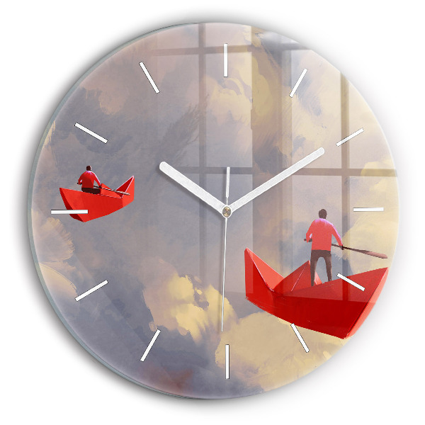 Okrúhle hodiny Papierové lode