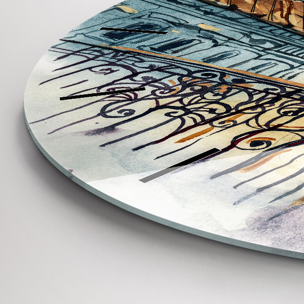 Okrúhle hodiny Ľudia v akvarelu