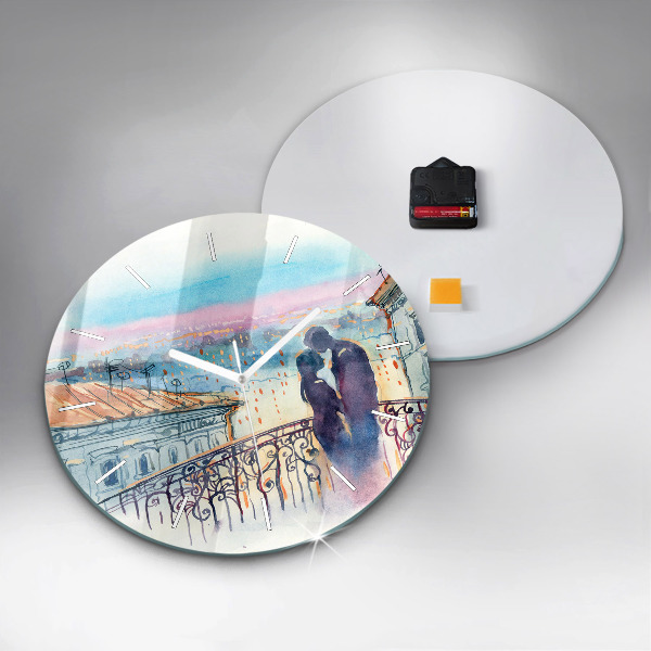 Okrúhle hodiny Ľudia v akvarelu