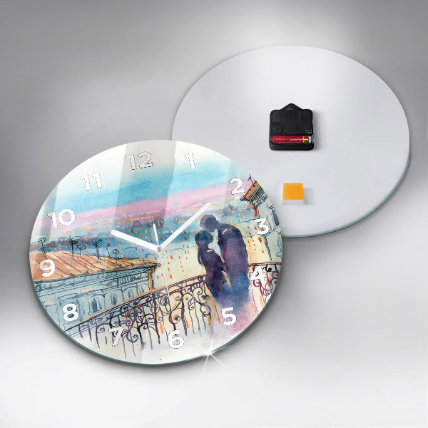 Okrúhle hodiny Ľudia v akvarelu