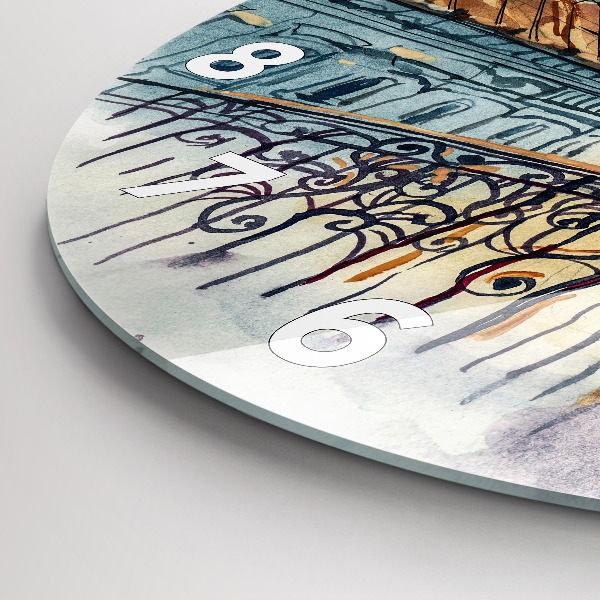 Okrúhle hodiny Ľudia v akvarelu