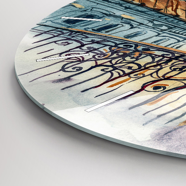 Okrúhle hodiny Ľudia v akvarelu