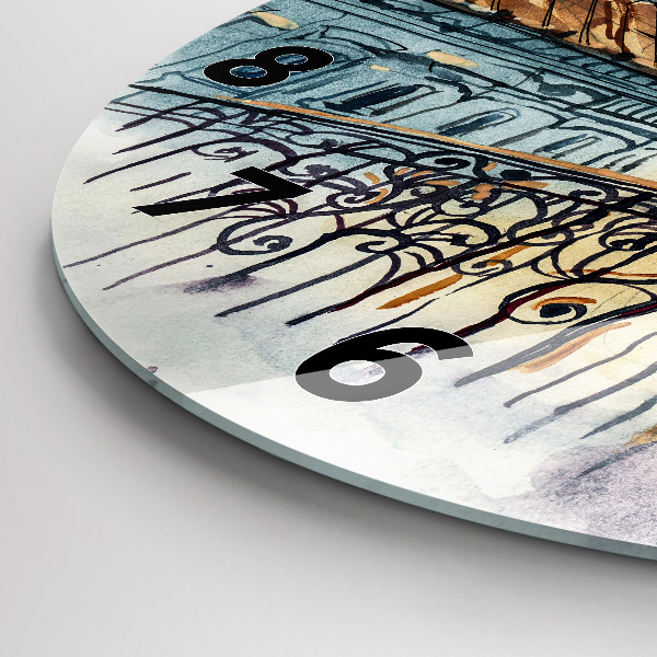 Okrúhle hodiny Ľudia v akvarelu