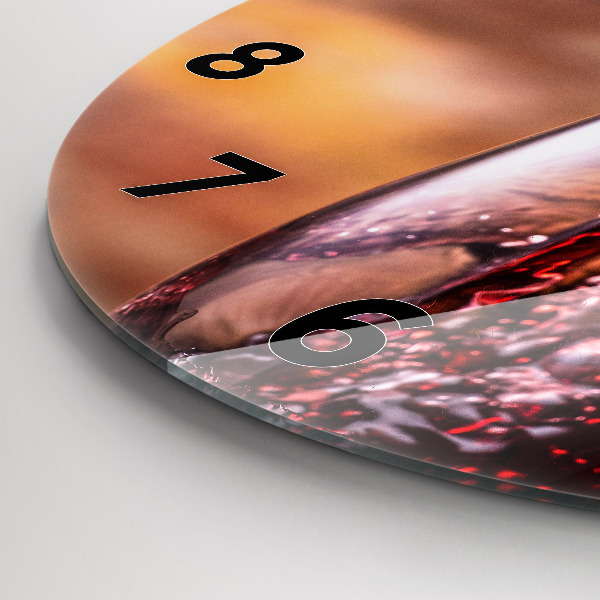 Okrúhle hodiny Pohárik červeného vína