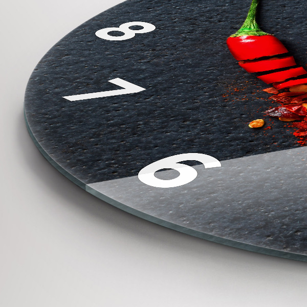 Okrúhle hodiny Korenie z červenej papriky