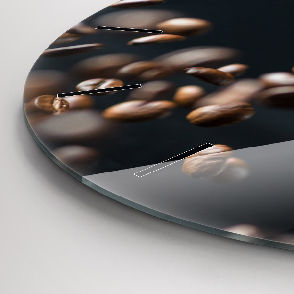 Okrúhle hodiny Kávové zrná