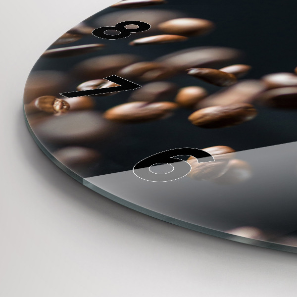 Okrúhle hodiny Kávové zrná