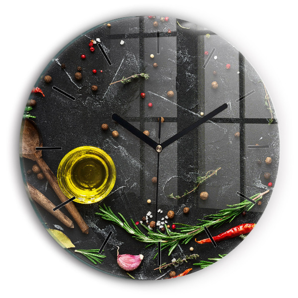 Okrúhle hodiny Korenie na pulte