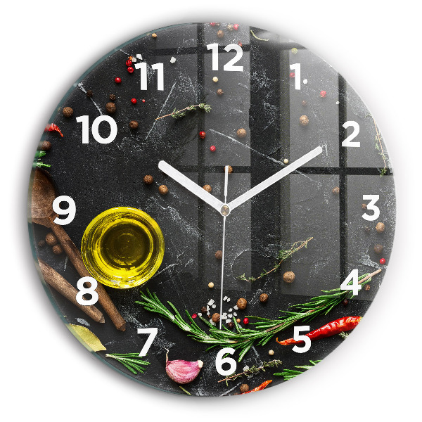 Okrúhle hodiny Korenie na pulte