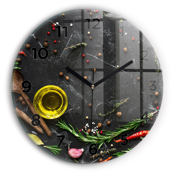 Okrúhle hodiny Korenie na pulte