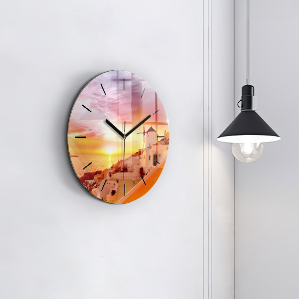 Okrúhle hodiny Starý veterný mlyn na Santorini