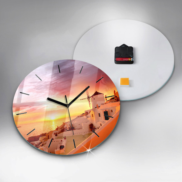 Okrúhle hodiny Starý veterný mlyn na Santorini