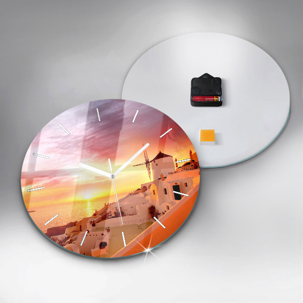 Okrúhle hodiny Starý veterný mlyn na Santorini