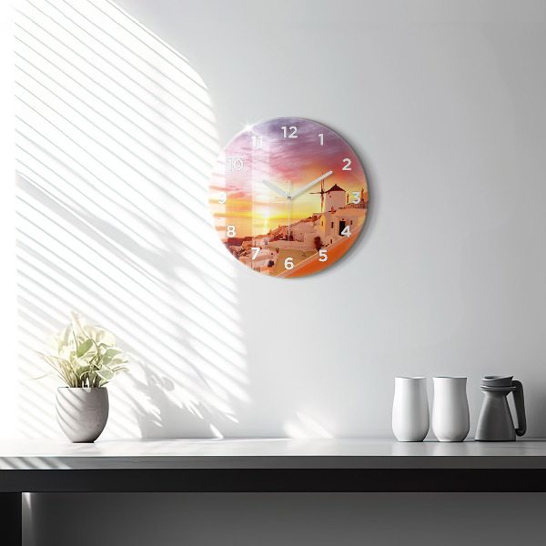 Okrúhle hodiny Starý veterný mlyn na Santorini