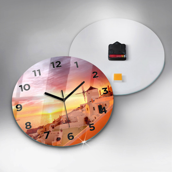 Okrúhle hodiny Starý veterný mlyn na Santorini