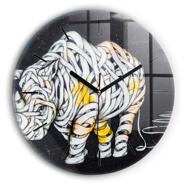 Okrúhle hodiny Abstraktný nosorožec