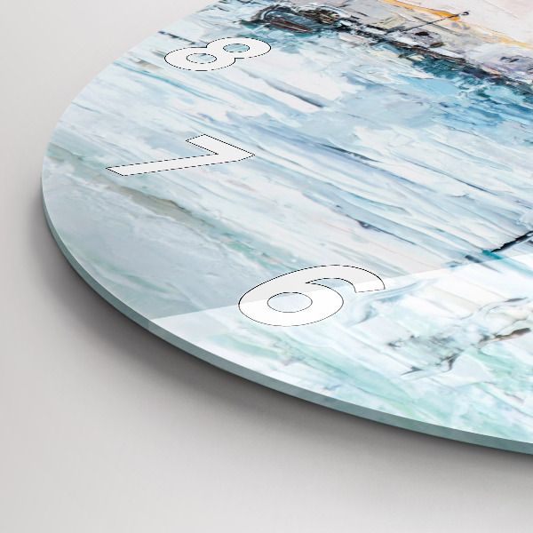 Okrúhle hodiny Olejomaľba námornej jachty