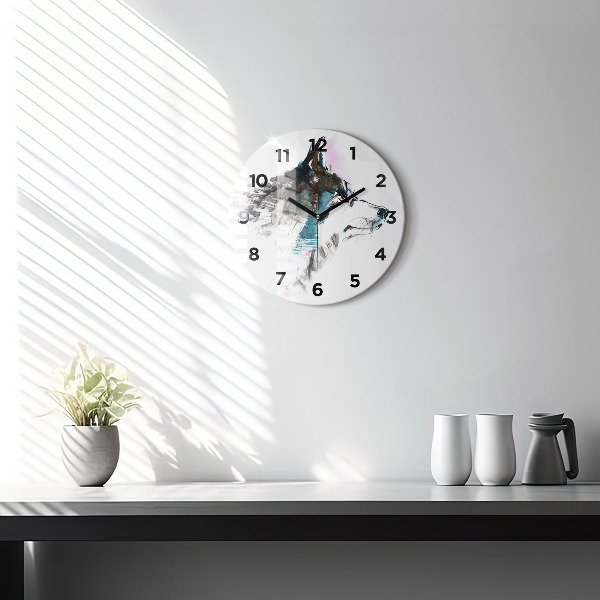 Okrúhle hodiny Profil maľovaného vlka