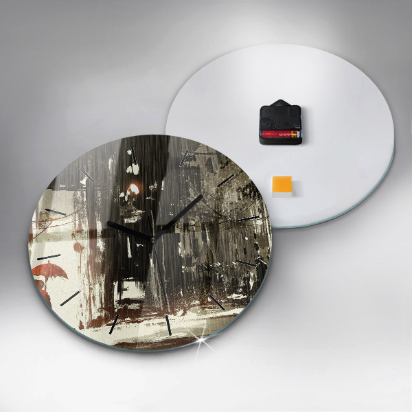 Okrúhle hodiny Žena v daždivej noci