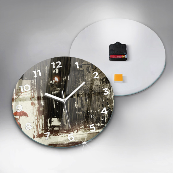 Okrúhle hodiny Žena v daždivej noci