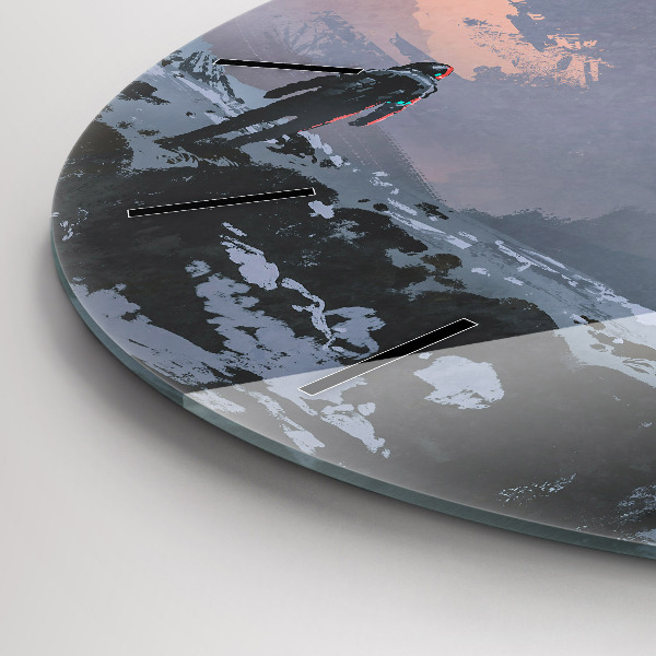 Okrúhle hodiny Abstrakcia astronautov