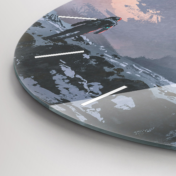 Okrúhle hodiny Abstrakcia astronautov