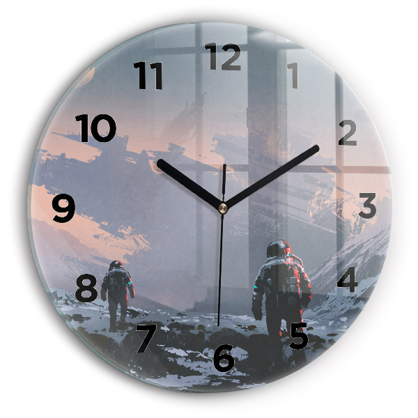 Okrúhle hodiny Abstrakcia astronautov
