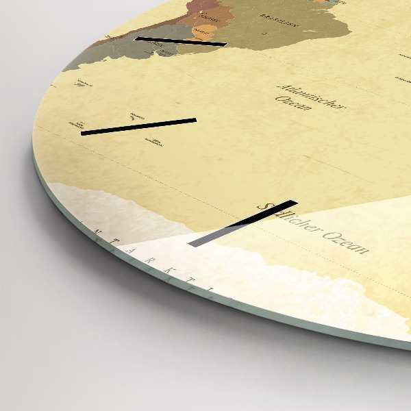 Okrúhle hodiny Mapa sveta vo vintage štýle