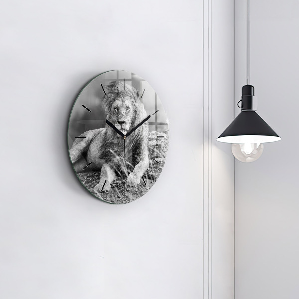 Okrúhle hodiny Abstrakt - Lev