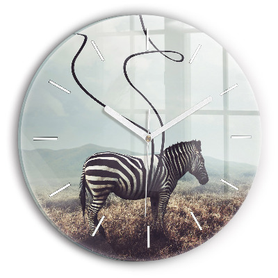 Okrúhle hodiny Zebra – abstrakcia