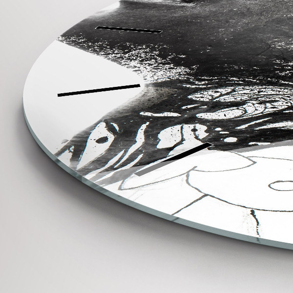 Okrúhle hodiny Abstrakcia ženskej tváre