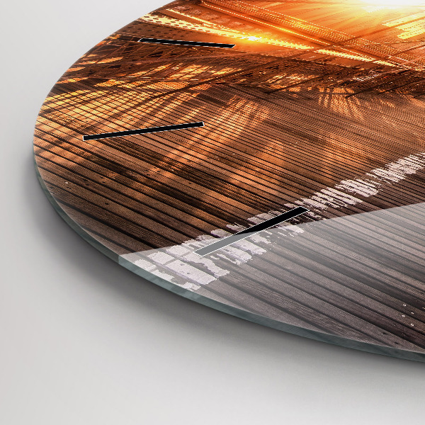 Okrúhle hodiny Brooklynský most NYC